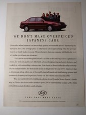 Hyundai Vintage 1990s Print Advertisement Cars That Make Sense Not Overpriced