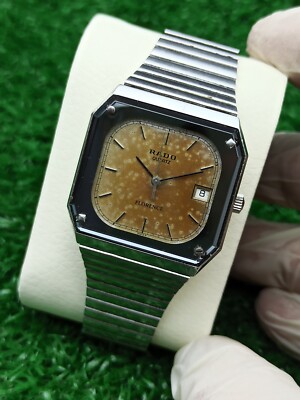 RADO FLORENCE BROWN SQUARE WATCH VINTAGE SILVER PLATED SWISS