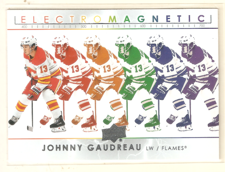 Johnny Gaudreau 2021-22 Upper Deck Series 1 Electromagnetic Insert #15 Flames