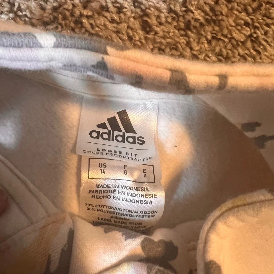 Adidas Pullover Sweatshirt Animal Print Athleisure Top Kids Size 14 - Image 3 of 4