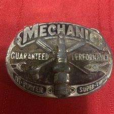 1982 Vintage Brass Mechanic Great American Buckle Co Belt Buckle H853