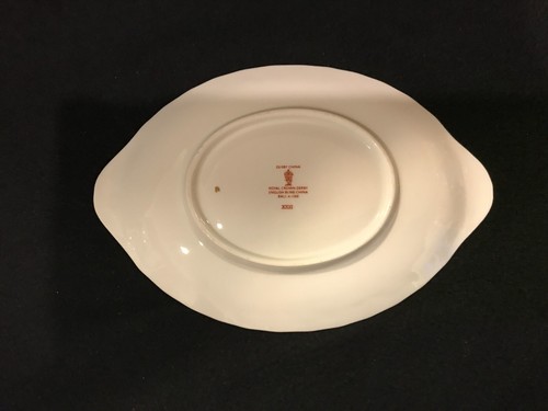 Royal Crown Derby porcelain BALI (ELY-CHELSEA) QUEEN ANNE Gravy boat &underplate - Picture 15 of 21