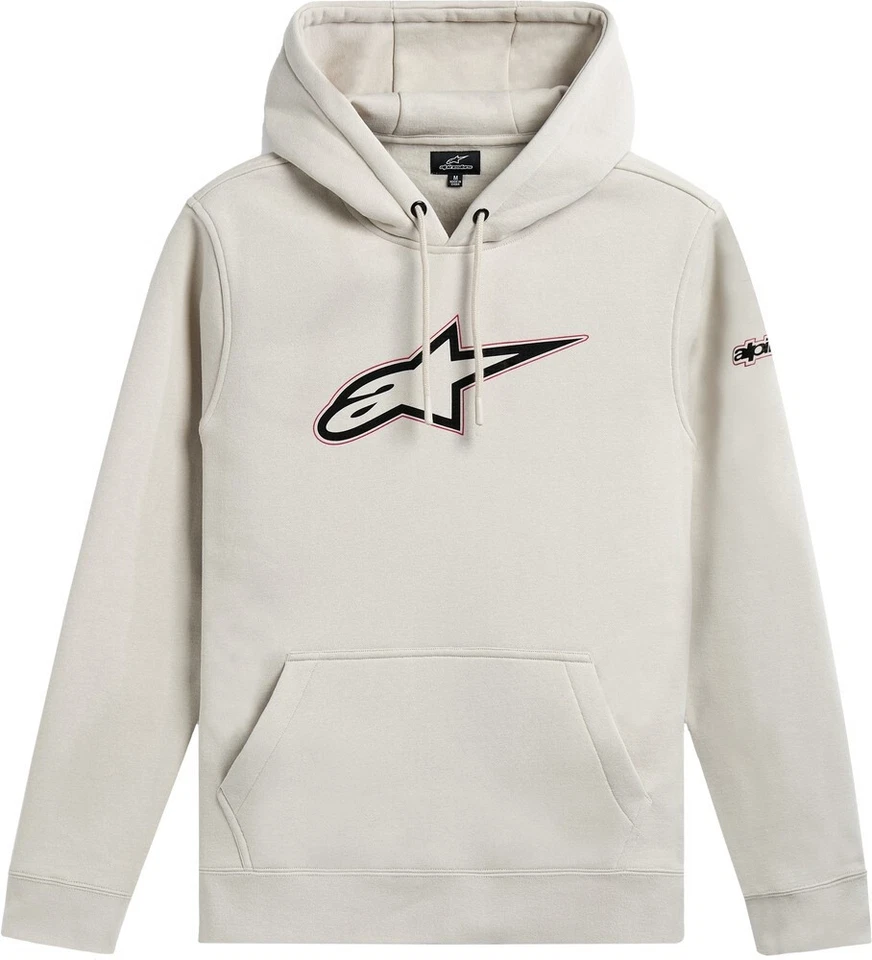 ALPINESTARS INSIGNIA FLEECE HOODIE OFF WHITE PULLOVER ADULT MX HOODY NEW CASUAL