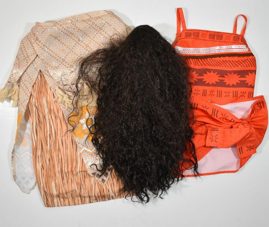 The Disney Store Moana Costume Girls 7 8 With Wig Hal Gem