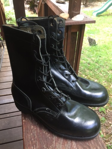 Military Black Combat Boots Size 