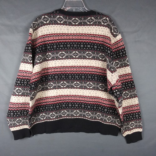 Vintage Club Room Sweater 100% Lambs Wool Pullover Red White Black Mens XL 90s - Picture 4 of 4