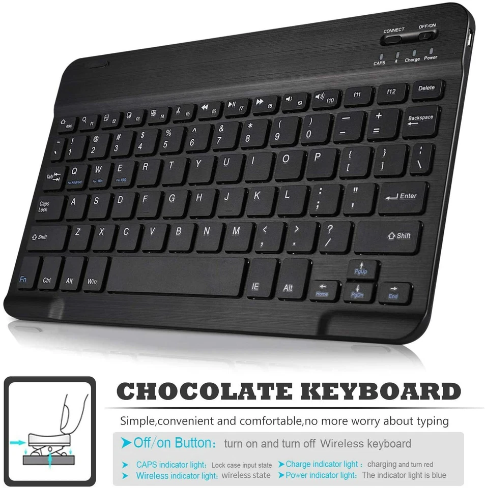 PU Leather Wireless Keyboard Case for 2019 iPad 10.2 Tablet 7th Gen, Rosegold - Image 4 of 4