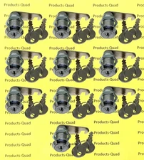 10x 1-1/8" Flat Key Cam Lock - Cabinets, Desks, RV, Camper Storage - Keyed Alike