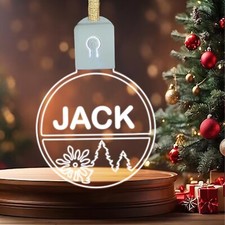 Personalised Christmas Bauble Light Up Star Tree and Christmas Gift LED Ornament