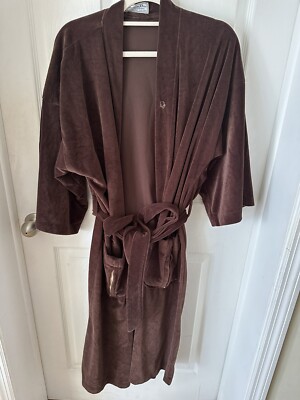 Vintage Christian Dior Robe De Chambre Brown Velvet Velour