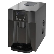HOMCOM Ice Maker Machine and Water Dispenser, Counter Top Cube For Home, Black