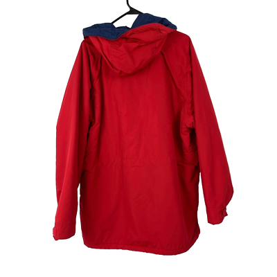 Vintage 90s LL Bean Baxter State Parka Red Blue Full Zip Coat Mens