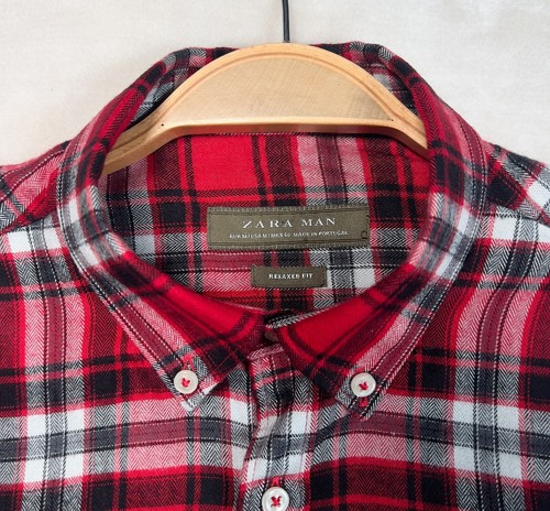 Zara Man Mens Shirt 100% Cotton Long Sleeve Size M Relaxed Fit - Picture 2 of 16