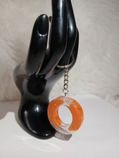 Orange/glitter Alphabet Initial Letter Keychain Cute - Resin Keychains