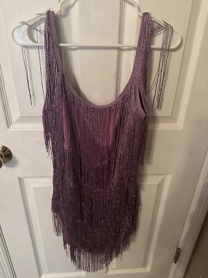 strapless open back dress Koah Fringe Bandage Knit Maxi Dress / Purple | Meshki main image 0