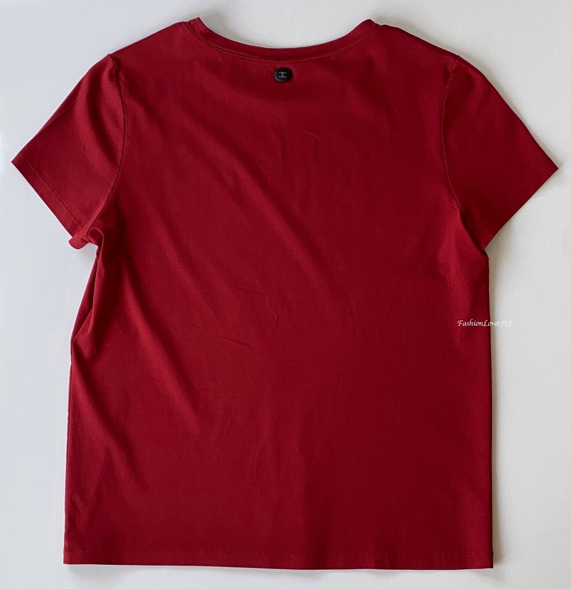 17B FABULOUS CHANEL RED NAVY GABRIELLE T-SHIRT TEE TOP 36 | eBay