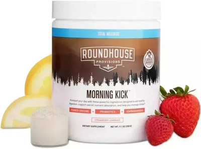ROUNDHOUSE PROVISIONS MORNING KICK-DIGESTIVE POWDER-STRAWBERRY LEMONADE 9.1 0Z
