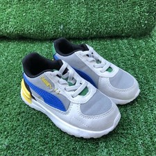Puma Graviton Tech AC Black-Gray-Yellow-Blue-White - kids shoe Size 7C