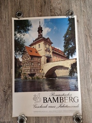 Vintage Bamberg Poster Tourismus 50x74 Plakat 70's 