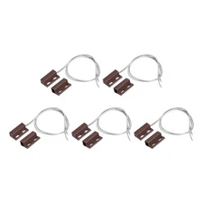 Wired Door Contact Sensor NO Surface Mount Magnetic Reed Switch Brown 5 Pcs