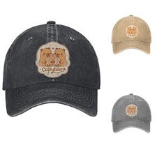 Capybara & Stars Print Cotton Baseball Cap Dad Hat Adjustable Curved Brim