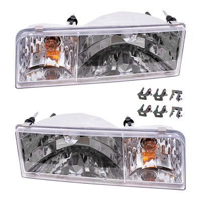 Pair Headlights fit 1995-1997 Lincoln Town Car Driver & Passenger Headlamp Set