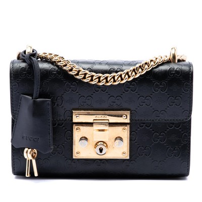 Gucci Small Guccissima Padlock Crossover Bag