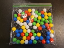 Plastic "Marbles", Beads. 90 Count. 1/2" Diameter. Game Pieces. Toys.