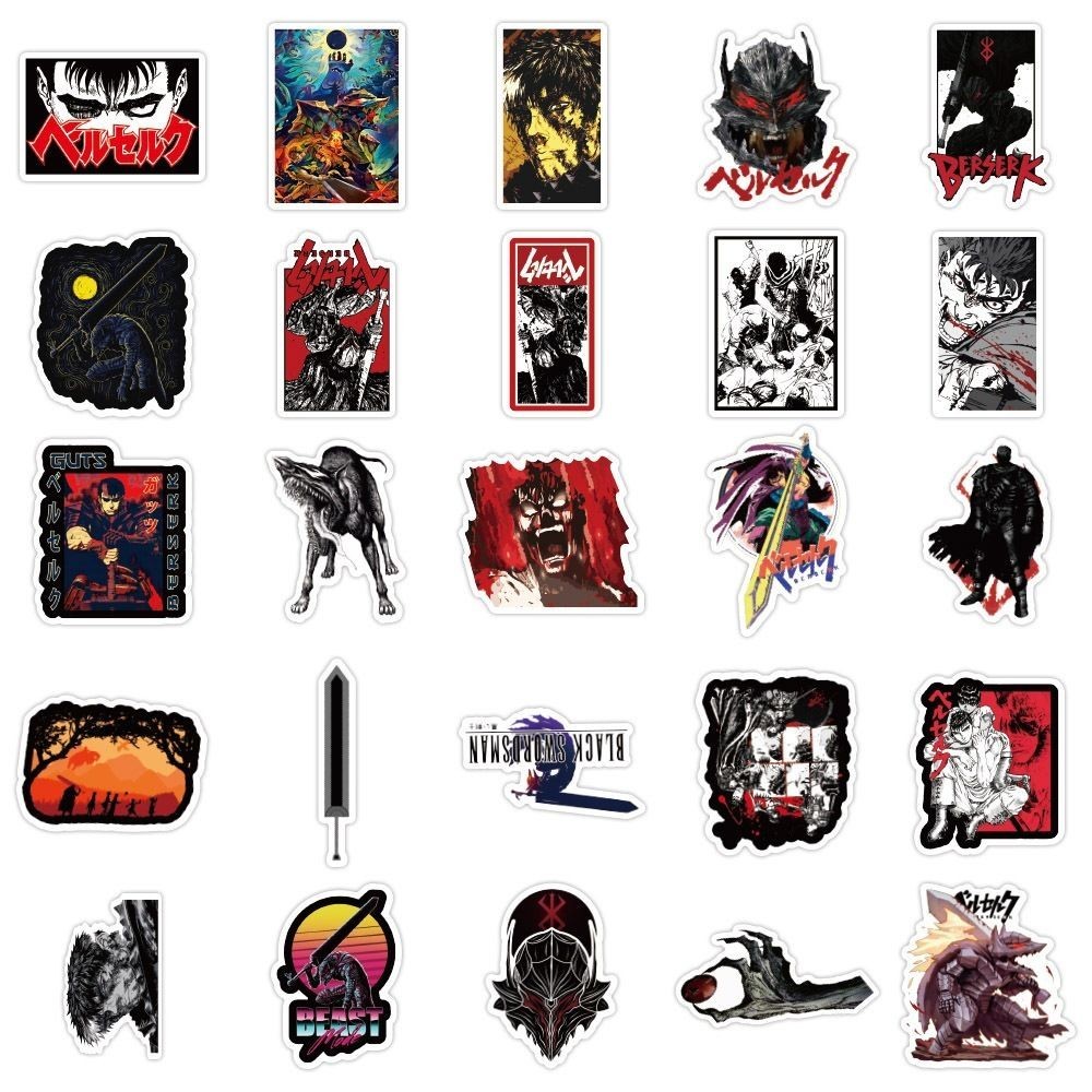 Mix 10/50 PCs Berserk Anime Luggage Notebook Laptop Car Sticker -No Duplicate
