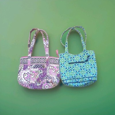 Vera Bradley Lot of 2 Quilted Cotton Floral Paisley Bags Boho *READ DESCRIPTION*