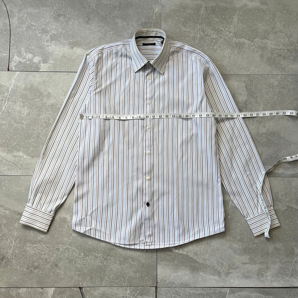  Camisa de vestir a rayas Louis Vuitton para hombre - Talla 40 - Hecha en Italia - Diseñador Foto 2 de 4