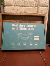 New in Box Odopok Bed Sheet Holder with Slide Lock, Easy to Install, Grey