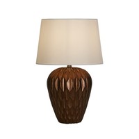 Tischleuchte Stoff Harz 57,9 Cm In Bronze Weiß E27 Nachttisch Lampe Blendarm