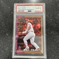 2018 Topps Mike Trout Throwback Thursday PSA 10 JURASSIC  PARK  Design SP # 100