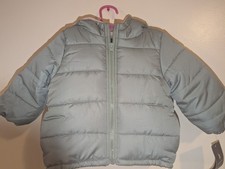 London Fog Infant Girls Fleeced Lined Hooded Puffer Coat 18 Month Sage Green NWT