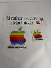 Vintage 1980s Genuine Apple Computer Decal Sticker Rainbow Logo rather drive an