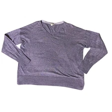 GAP Designed & Crafted Womens Size Large Long Sleeve Soft V-Neck Lavender Top