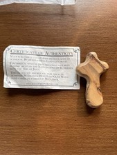 Handmade Bethlehem Holy Land Olive Wood Mini Pocket Carrying Cross 2.25"