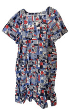 Anthony Richards Women Muumuu House Dress Plus 2X July 4th Patriotic Patchwork