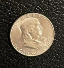 1963 P or D Franklin Half Dollar 90% SILVER Almost Uncirculated AU
