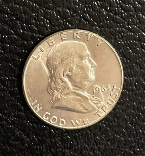 1963 P or D Franklin Half Dollar 90% SILVER Almost Uncirculated AU