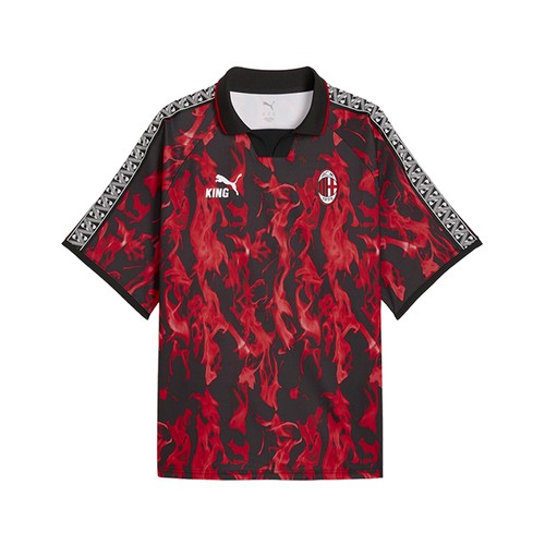 PUMA Ac Milan King Retro Collared Short Sleeve Soccer Jersey Mens Red  78473101
