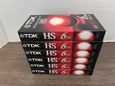 Lot of 6 TDK Premium Quality HS 6 Hours T-120 Blank VHS Tapes New Sealed