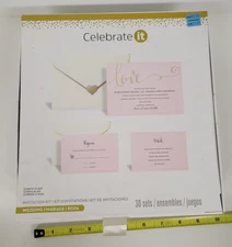 Celebrate It Wedding Invitation Kit 30 Sets RSVP Cards, Envelopes, Love