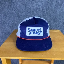 Samual Adams Hat Snapback Cap Adult Size Blue Breathable Beer Logo Trucker