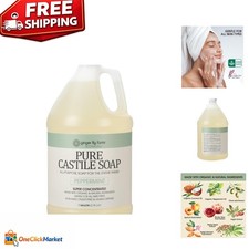 Super Concentrated Peppermint Castile Liquid Soap - 1 Gallon All-Natural Refill