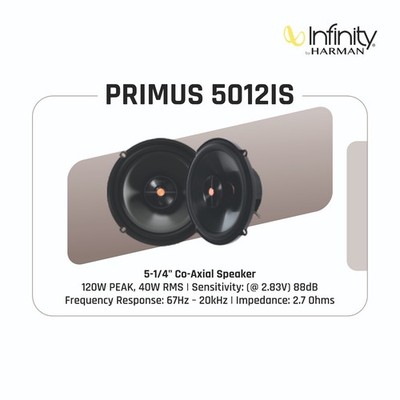 INFINITY CAR SPEAKERS | PRIMUS 5012IS | 5.25'' CO-AXIAL SPEAKER 120W