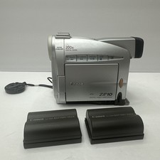 Canon ZR10 Mini DV Tape Digital Camcorder Camera Silver 2 Batteries Untested