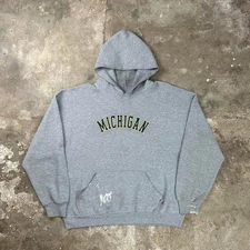 Vintage 90s Russell Athletic Michigan Wolverines Sweatshirt Size XL Gray Hoodie