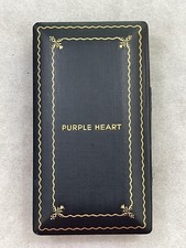 WW2 WWll Wood Single Line US Army Purple Medal Heart Case - Pin Badge Award